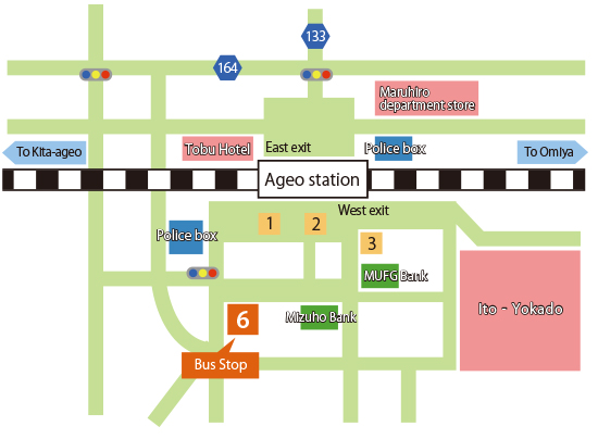 Bus / Taxi Area of Ageo station